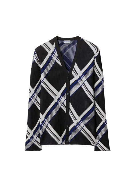 BURBERRY-Check silk cardigan