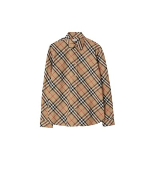 BURBERRY-Regular fit check cotton shirt