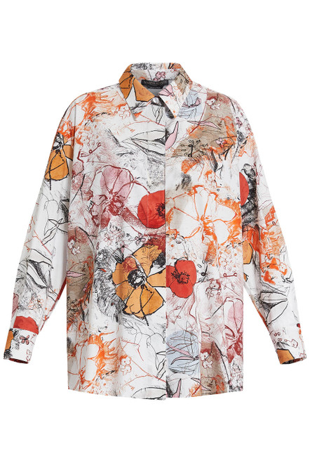 MARINA RINALDI-Printed poplin tunic