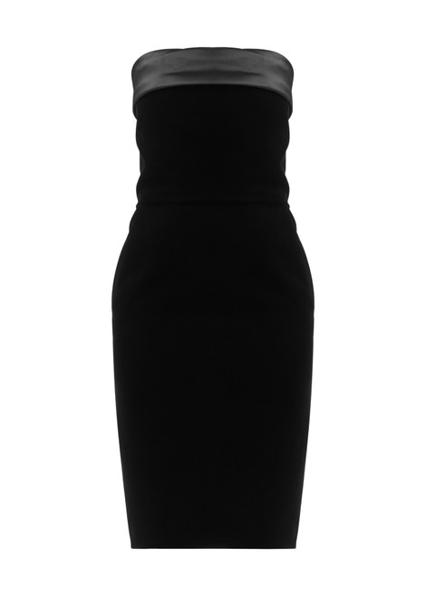 SAINT LAURENT-Strapless velvet dress