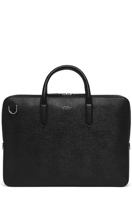 SMYTHSON-Lightweight large briefcase in panama