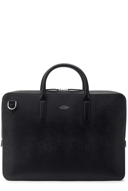 SMYTHSON-Lightweight slim briefcase in panama