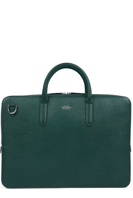 SMYTHSON-Lightweight slim briefcase in panama