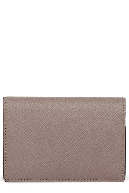 SMYTHSON-Folded card case with snap closure in panama