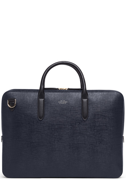 SMYTHSON-Lightweight large briefcase in panama