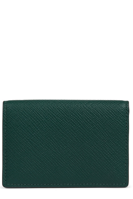 SMYTHSON-Folded card case with snap closure in panama