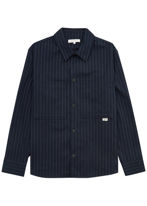 MAISON KITSUNÉ-Striped cotton-blend overshirt