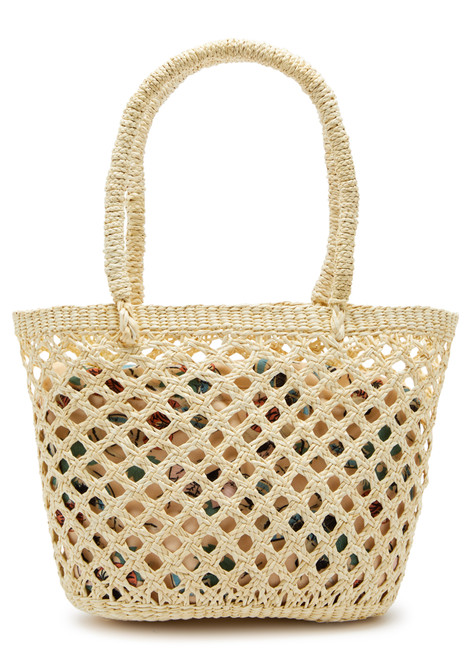 SENSI STUDIO-Mini raffia top handle bag