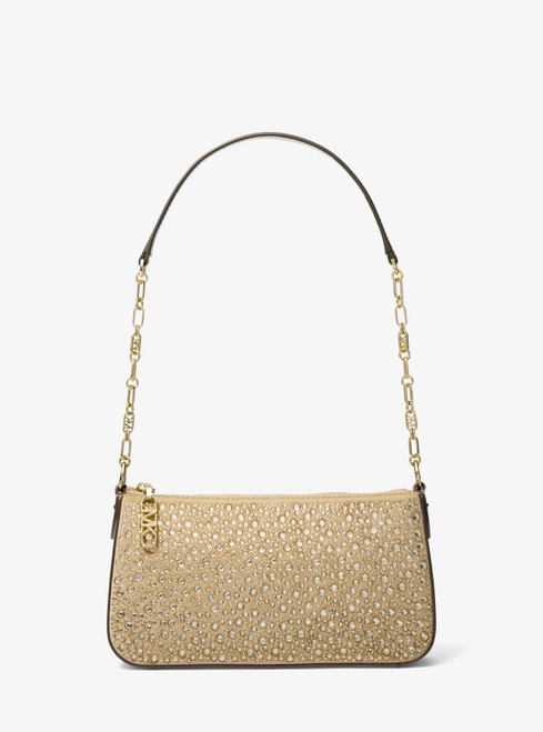 MICHAEL MICHAEL KORS-Empire medium embellished suede chain-link pochette