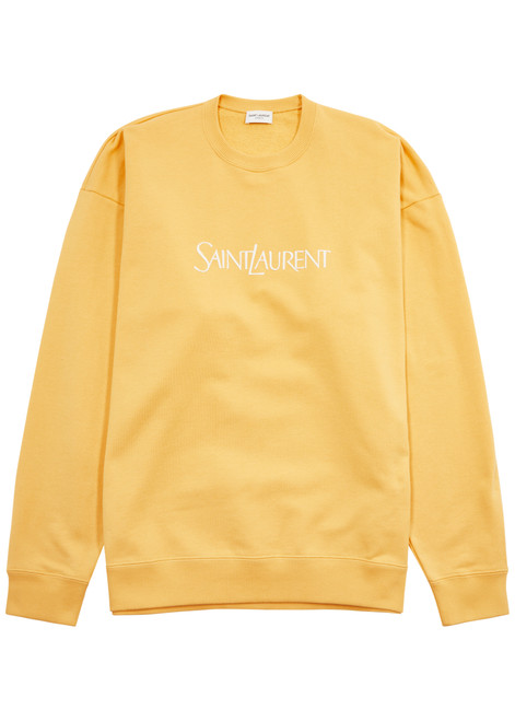 SAINT LAURENT-Logo-embroidered cotton sweatshirt