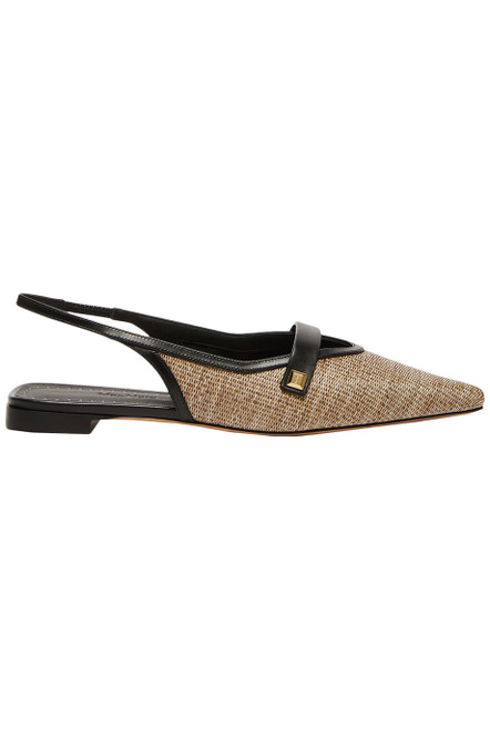 MAX MARA-Maxmara accessori 2 uscita - smooth raffia-effect fabric flat sandals
