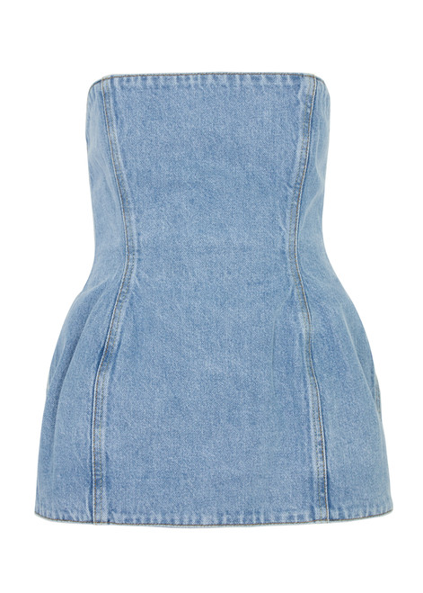 MAGDA BUTRYM-Strapless denim corset top 