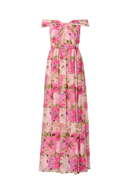 ADRIANNA PAPELL-Printed off-sholder dress