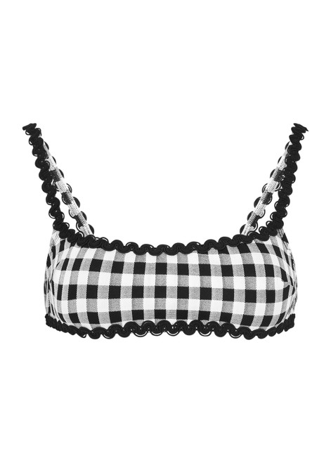 LESLIE AMON-Kendall checked bikini top