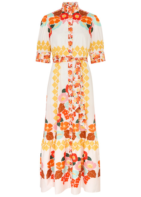 BORGO DE NOR-Marni floral-print cotton maxi shirt dress