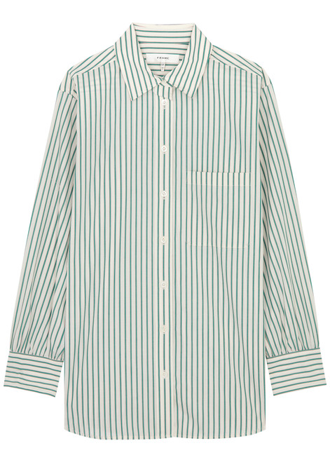 FRAME-Oversized striped cotton poplin shirt