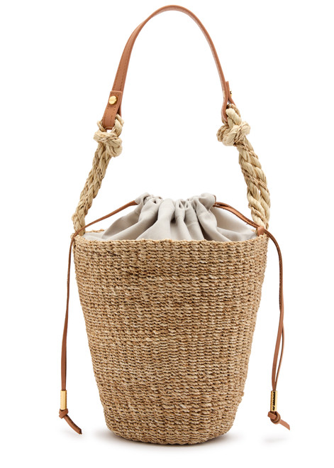 ARANAZ-Pail raffia bucket bag