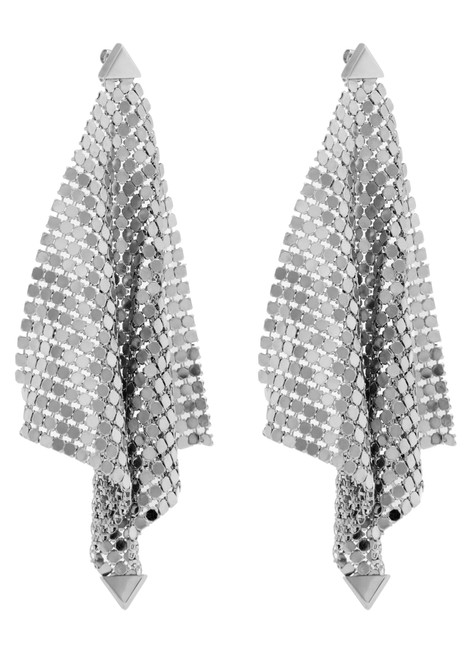 RABANNE-Pixel chainmail drop earrings 