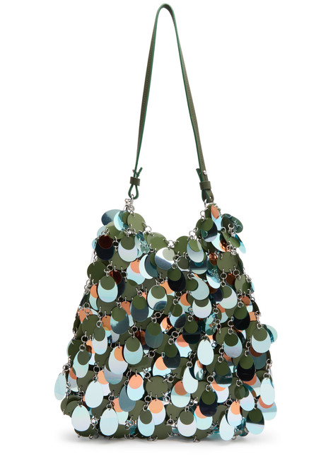 RABANNE-Paillette-embellished canvas shoulder bag 