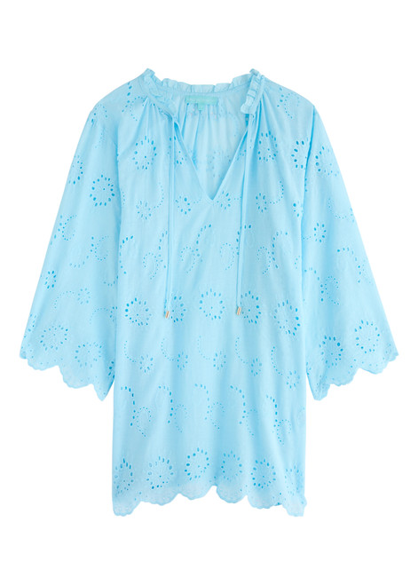 MELISSA ODABASH-Lucy broderie anglaise cotton kaftan