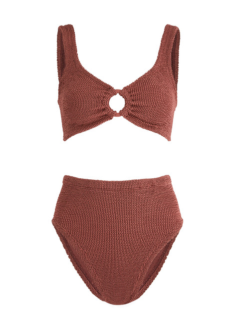 HUNZA G-Nadine cut-out seersucker bikini 