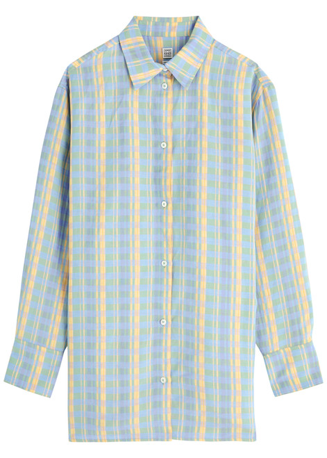 TOTEME-Checked linen-blend shirt 