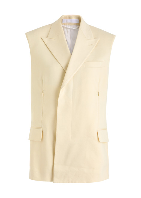 HELMUT LANG-Sleeveless linen-blend blazer 