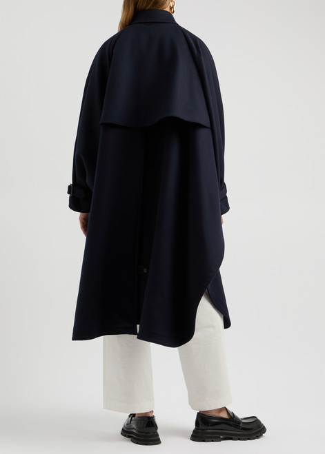 STELLA - Wool Trench Coat in Navy
