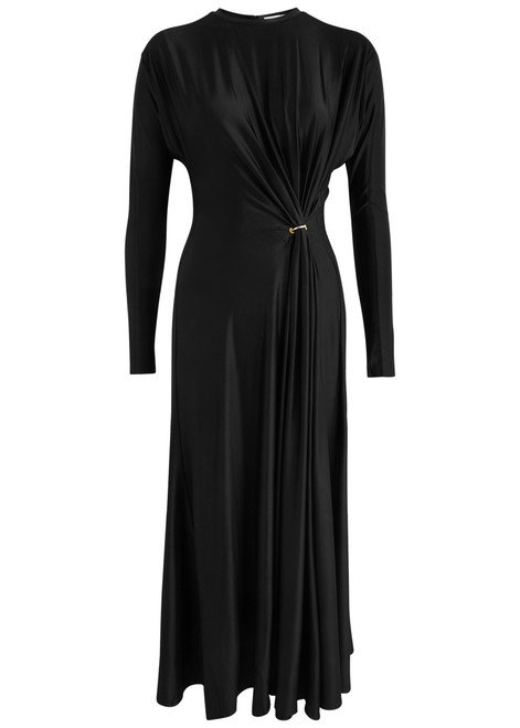 RABANNE-Satin-jersey midi dress 