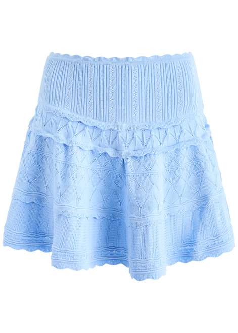 LOVESHACKFANCY Colella pointelle-knit mini skirt
