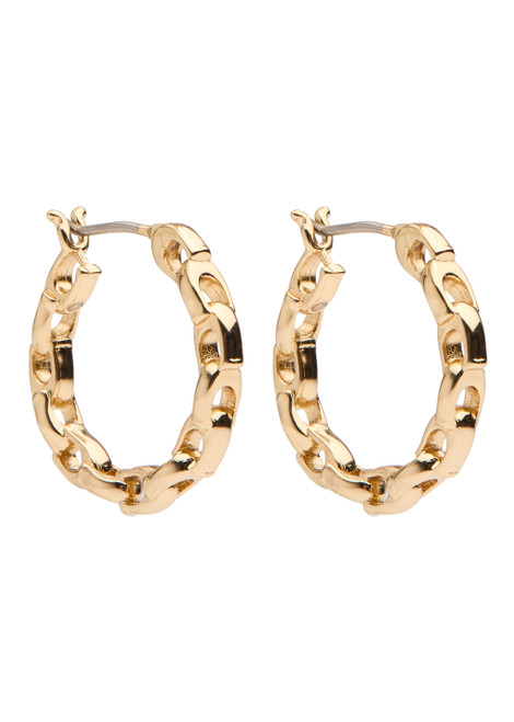 COACH-Logo-chain hoop earrings 