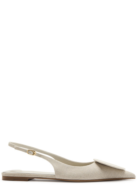 JACQUEMUS-Les Slingbacks Duelo canvas slingback flats
