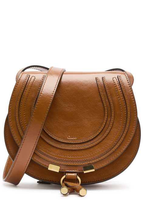 CHLOE Marcie small glossed leather saddle bag