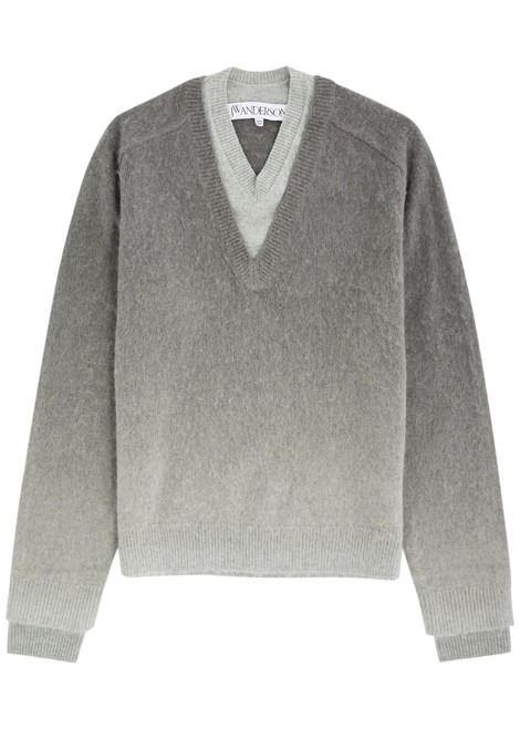 JW ANDERSON-Dégradé layered alpaca-blend jumper 