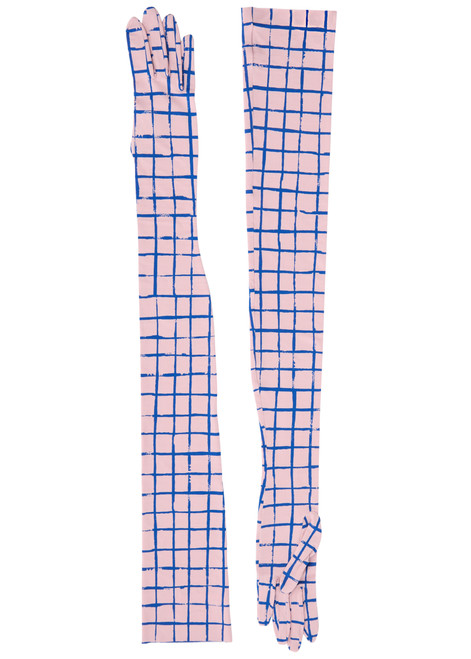 DRIES VAN NOTEN-Checked stretch-jersey gloves 