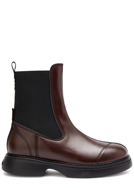 GANNI-Faux leather Chelsea boots 