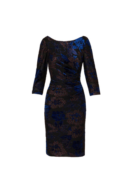 ADRIANNA PAPELL-Metallic velvet cowl dress