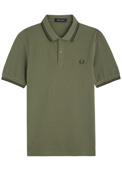 FRED PERRY-Logo-embroidered piqué cotton polo shirt