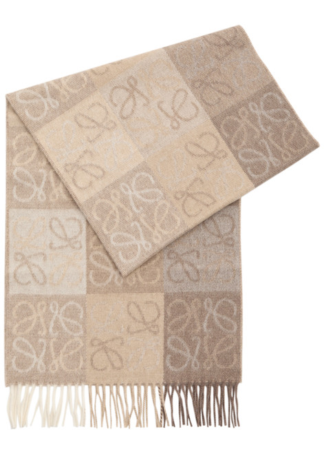 LOEWE-Anagram-intarsia wool-blend scarf 
