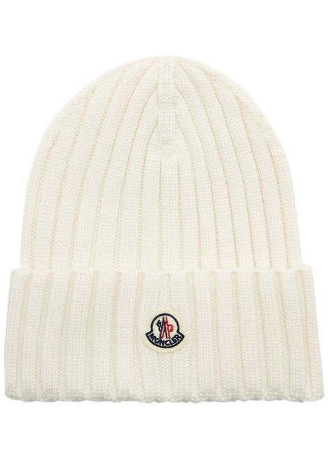 MONCLER-Ribbed wool beanie 