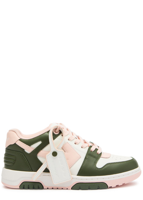 OFF-WHITE-Out Of Office panelled leather sneakers