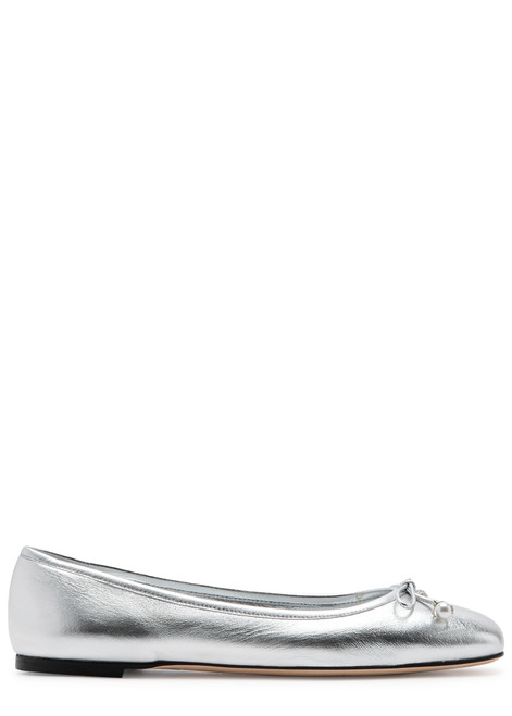 JIMMY CHOO-Elme metallic leather ballet flats 