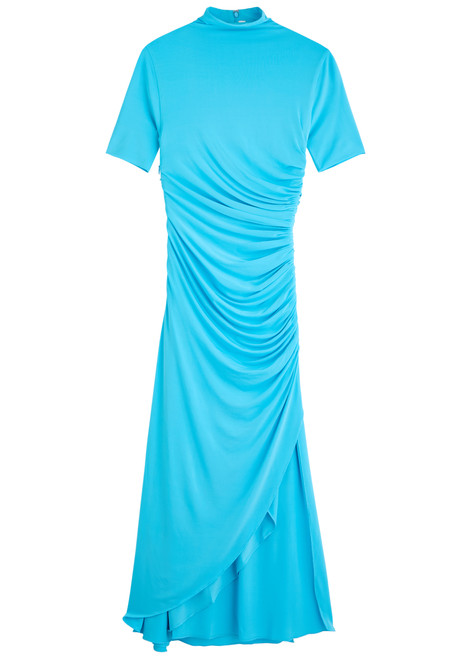 ALAÏA-Ruched asymmetric jersey midi dress