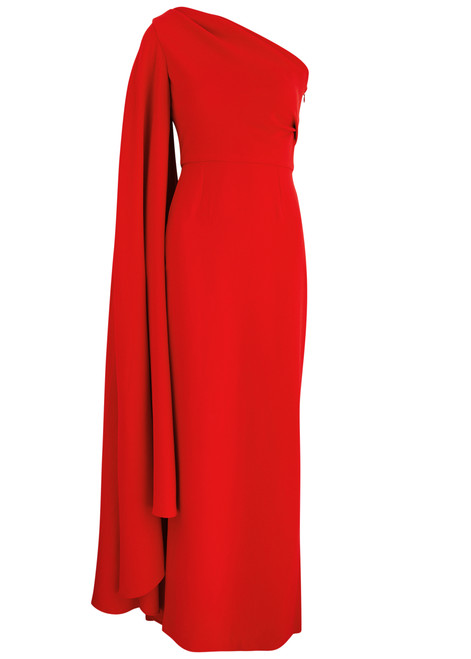 SOLACE LONDON-Daria draped one-shoulder maxi dress 