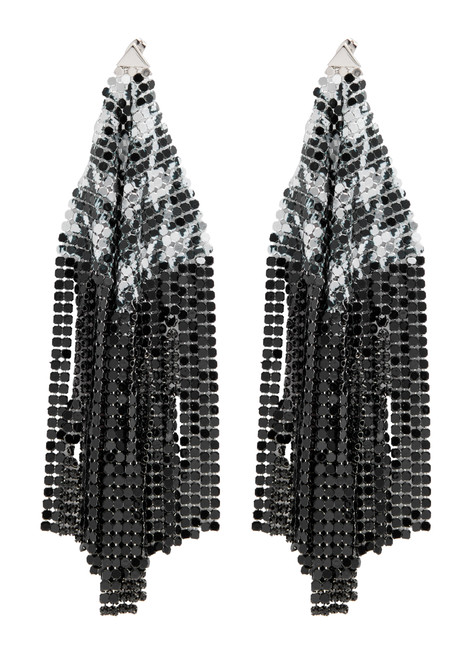 RABANNE-Fringed chainmail drop earrings