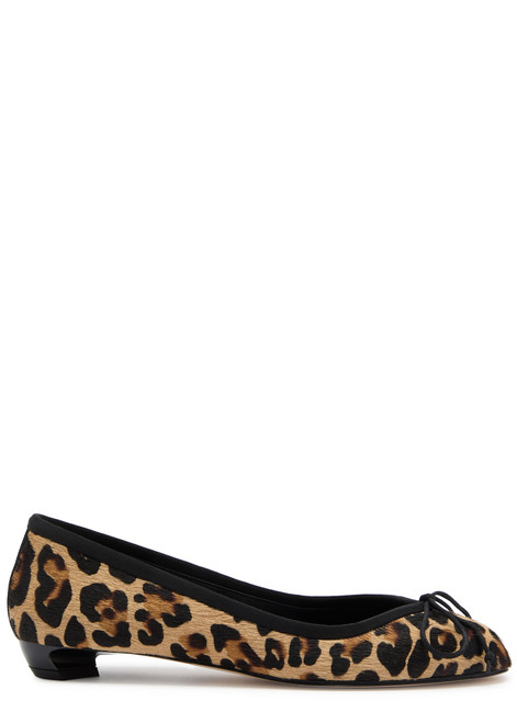 ALEXANDER MCQUEEN-Armadillo 20 leopard-print calf hair ballet pumps