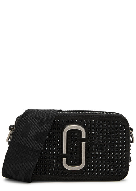 MARC JACOBS-The Snapshot canvas crystal-embellished cross-body bag