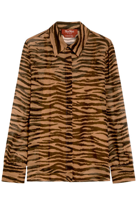 MAX MARA-Classic shirt in printed silk