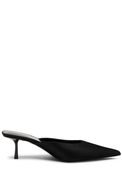 SAINT LAURENT-Barbara 55 satin mules