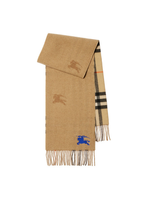BURBERRY-Reversible check cashmere scarf